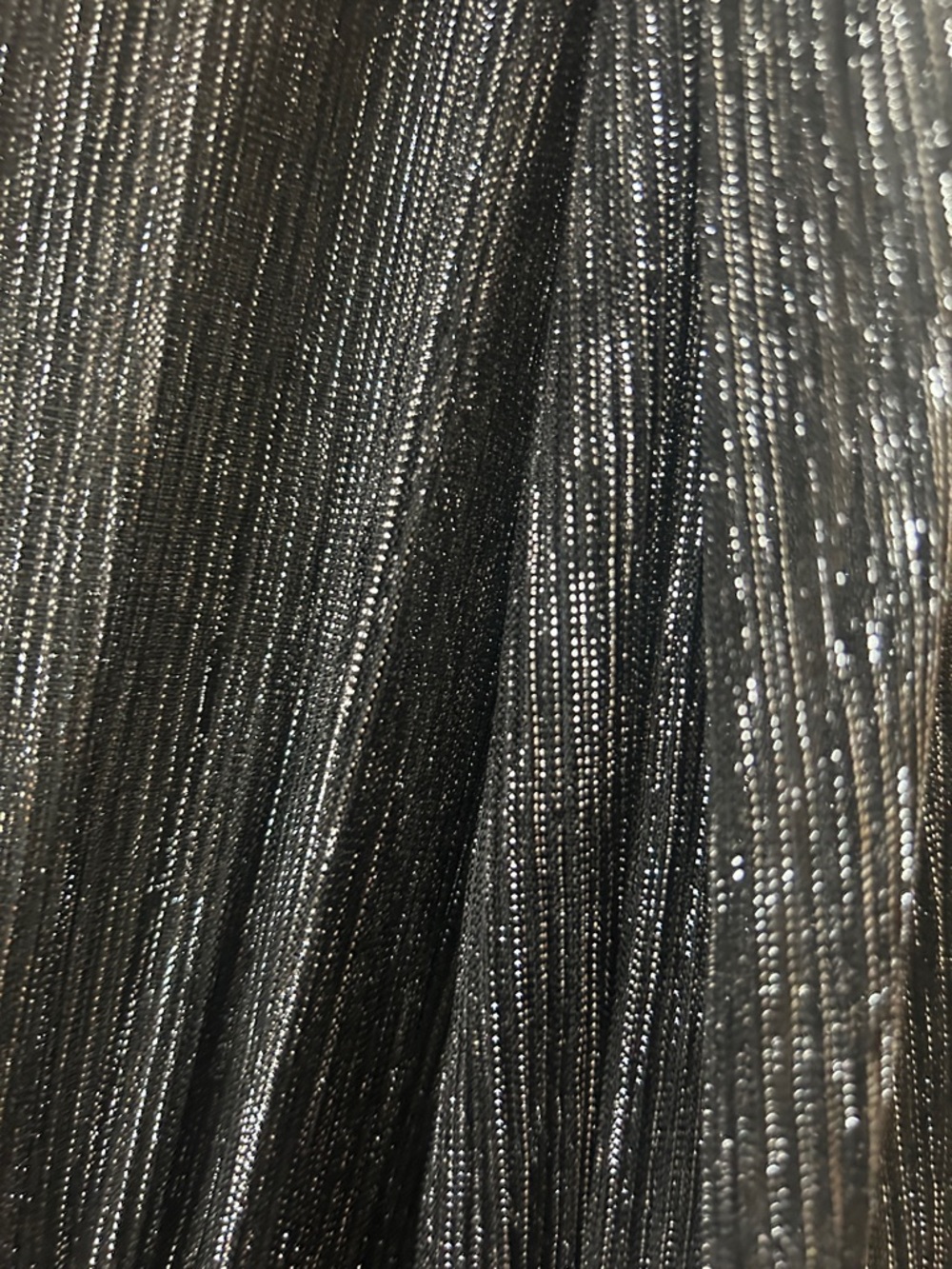 Misa Los Angeles Black Metallic Ruffle Long Sleeve Mini Dress - Picture 3 of 4